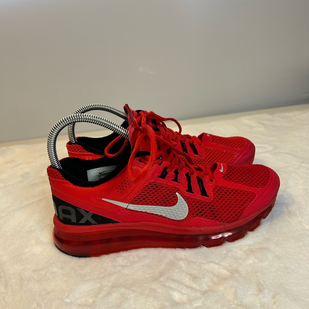 Nike Air Max Womens 8 Red Black Running Shoes Cushion Athletic Sneaker - Picture 5 of 15